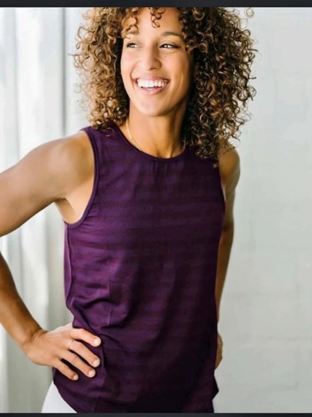 Zyia Active Purple Striped Athletic Tank XXXL Like New
